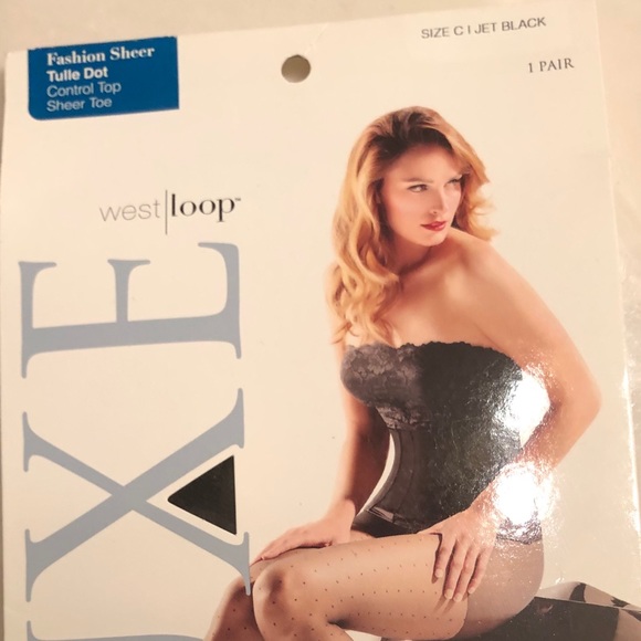 HP - Luxe Sheer Black Tulle Dots Hosiery - Picture 3 of 5